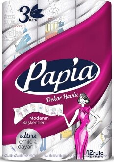 Papia Dekor Modanın Başkentleri Kağıt Havlu 12 Rulo Kağıt Havlu kullananlar yorumlar